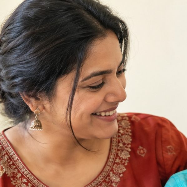 Smiling mentor during a one-to-one conversation